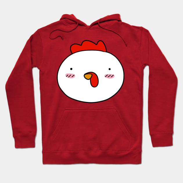 Blushing Chicken Face Hoodie by saradaboru